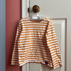KULE Kids Orange and White Striped Top